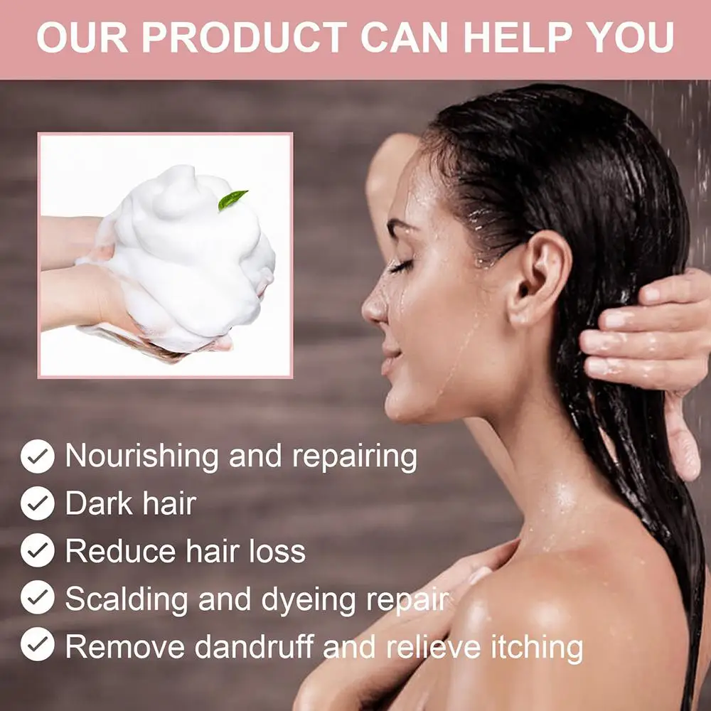 Soap Hair Darkening Shampoo Bar Repair Gray White Hair-Color Hair-Conditioner Shampoo Organic Hair Body Natural Dye Face N5U8