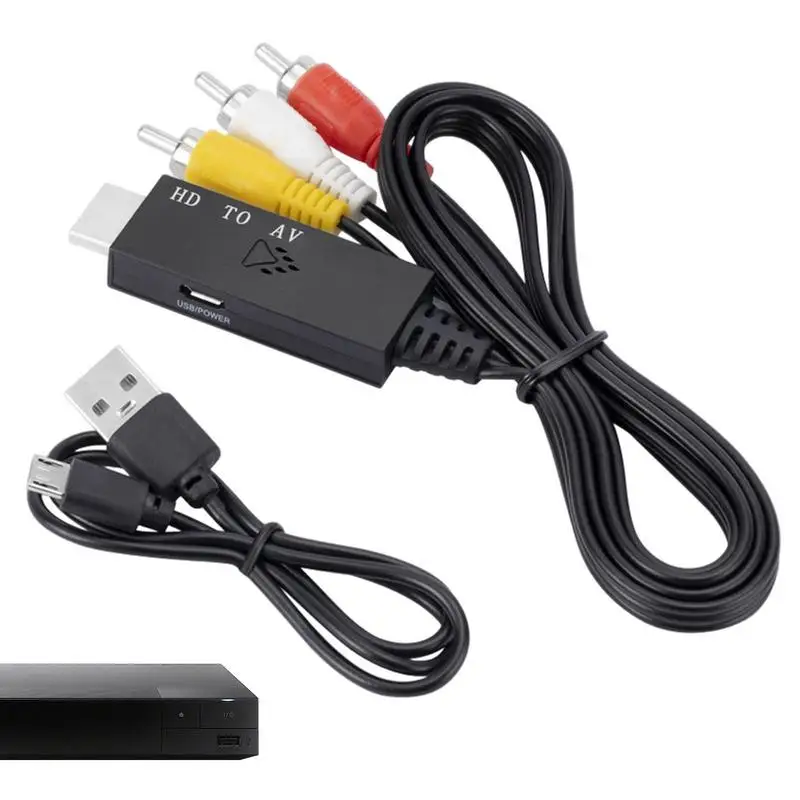 

AV Hd Adapter Older TV Adapter Male To Male Video Adapter 1-Way Transmitter With AV Cable Audio Converter 1080P For Tv/Pc/Fire