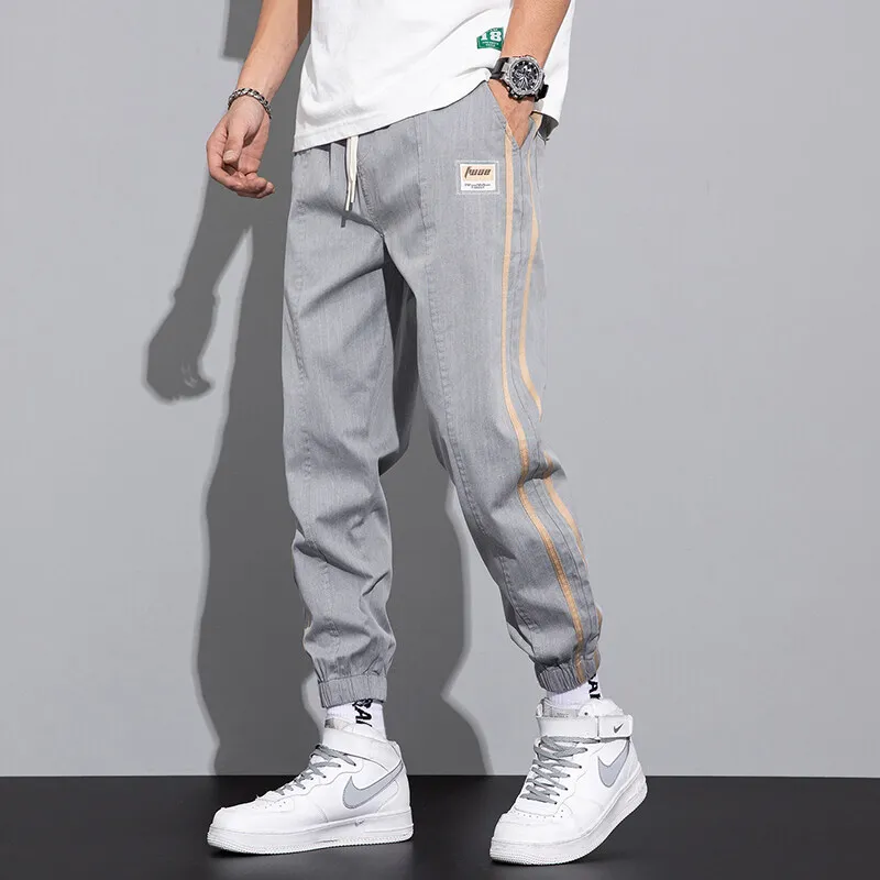 Summer New Casual Pants Men's Korean Fashion2022Ankle-Tied Loose Fashionable All-Matching Sports PantsK918-P50
