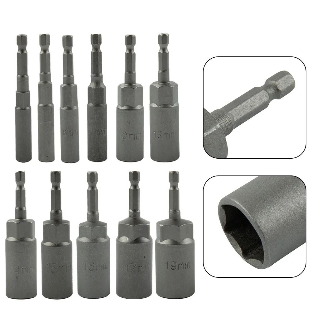 

80mm Power Nut Driver Drill Bit Set Length 1/4" Hex DriveSocket Impact Nut Bolt Drill Bits Repairing Tool Kit Tool Accessories