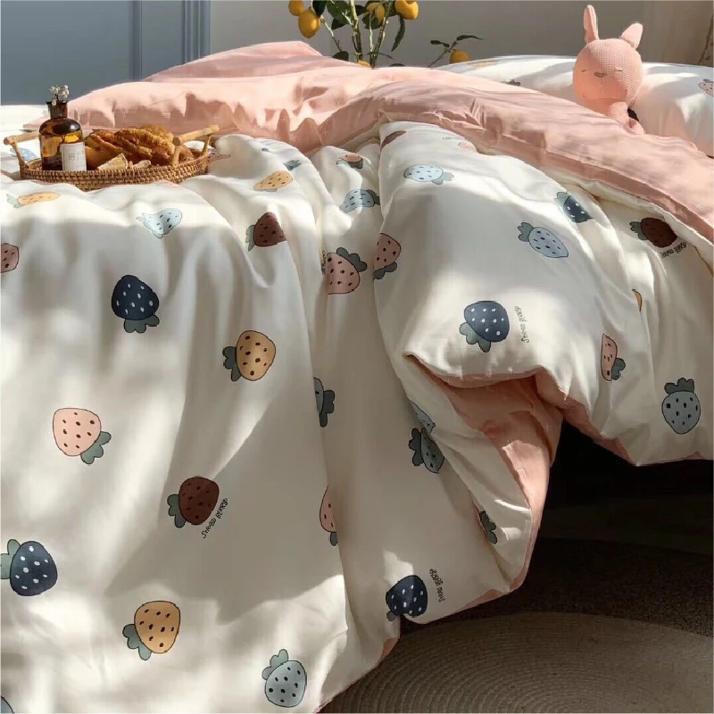 3 Piecs Children Bedding Set 100% Cotton Duvet Cover 150x200cm Bed Sheet Pillowcase Cartoon Printed All Seasons Baby Bedding Set