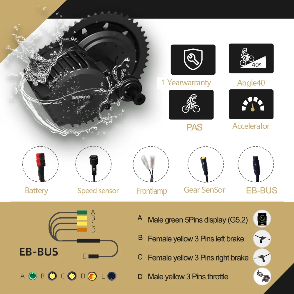 Мотор Bafang 1000 Вт-750 Вт 48 В/52 в BBSHD BBS02 средний привод мотор для электрического