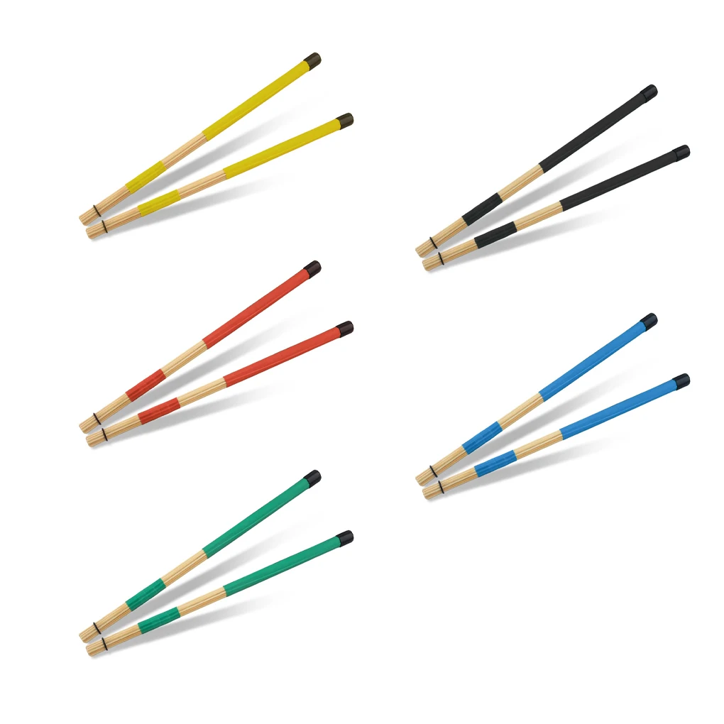

2Pcs Drumsticks Bamboo Wood Dowels Fascis Accs Percussion Rods Parts Sticks Rod Drum Folk Bundle Rubber Handle