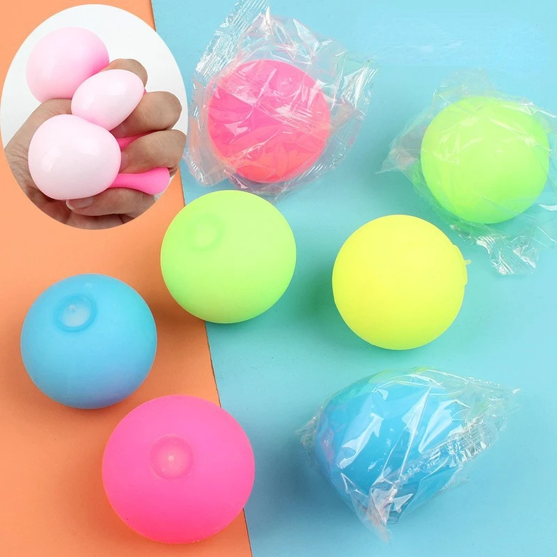 

Squeeze Toys Colored TPR Flour Vent Ball Antistress Stress Relief Fidget Toy Squishy Stressball for Kids Adults
