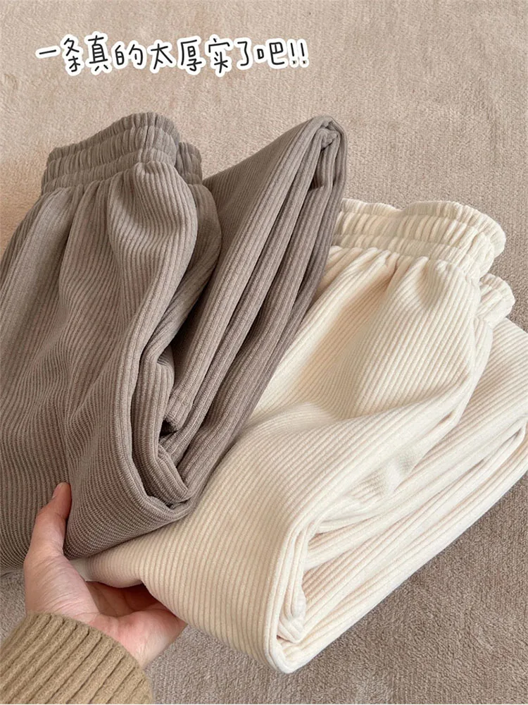 

Windproof Thick Sweatpants Warm Winter Trousers Women 2022 Loose Casual Velvet Pants For Women Warm Sweatpants Joggers Autumn