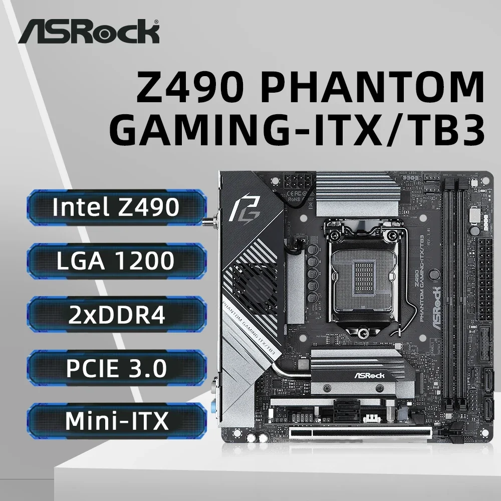 Материнская плата ASRock Z490 ITX поддерживает i9-11900KF 10900K i7-11700K 10700F i5-11600 10400 Процессор DDR4
