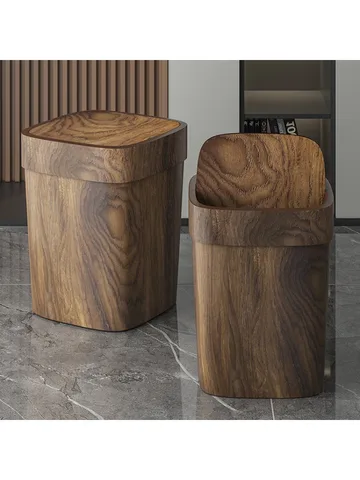 12л имитация древесного зерна, устойчивый к запаху мусорный бак, качающаяся крышка, прямоугольная корзина для мусора, корзина для мусора для ванной комнаты, кухни, офиса, дома