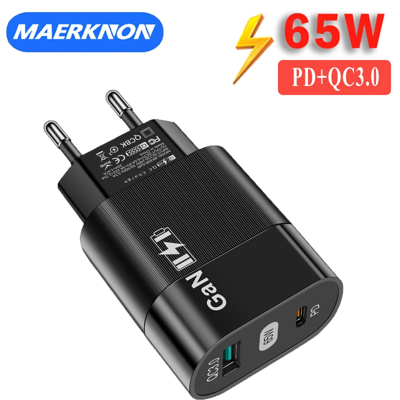 

Зарядное устройство сетевое с портом USB Type-C, 65 Вт