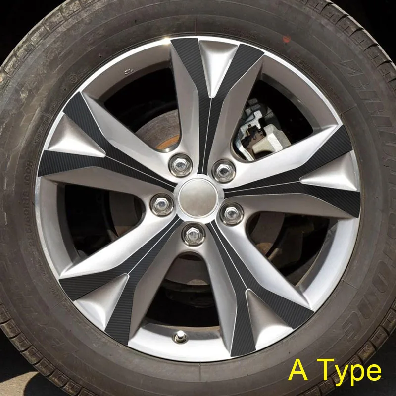 3D Углеродное волокно черные наклейки на колеса DIY предварительно нарезанная защитная пленка для LEXUS NX200T NX300h 2017 18" ободов обертка декаля винил.