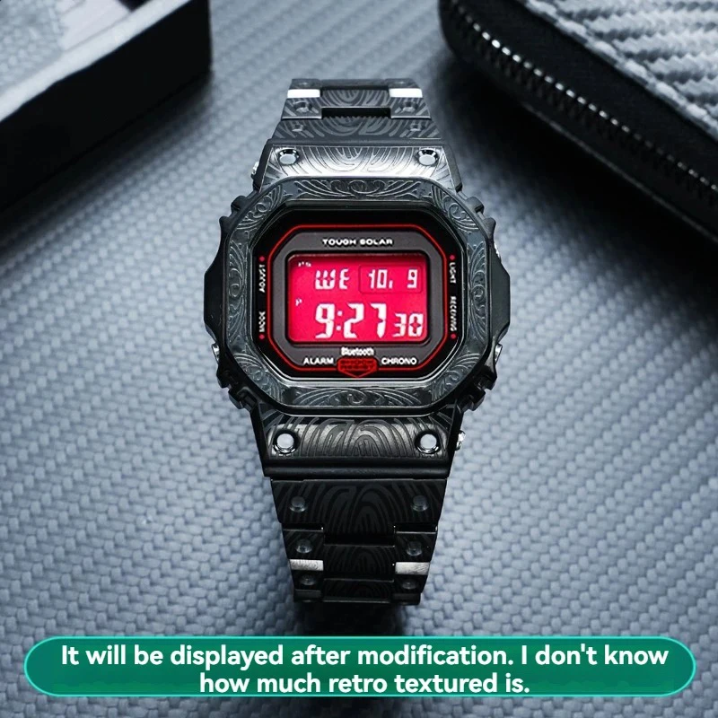 Фото Винтажный гравированный мод-кит 5610 5600 для Casio G-SHOCK 3299 DW5600 GW-M5610 GW-B5600: корпус и ремешок из нержавеющей стали, аксессуары №3