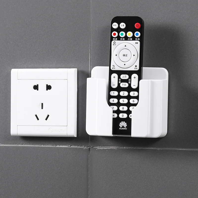 wall mounted organizer storage box remote control mounted mobile phone plug wall holder charging multifunction holder stand free global shipping