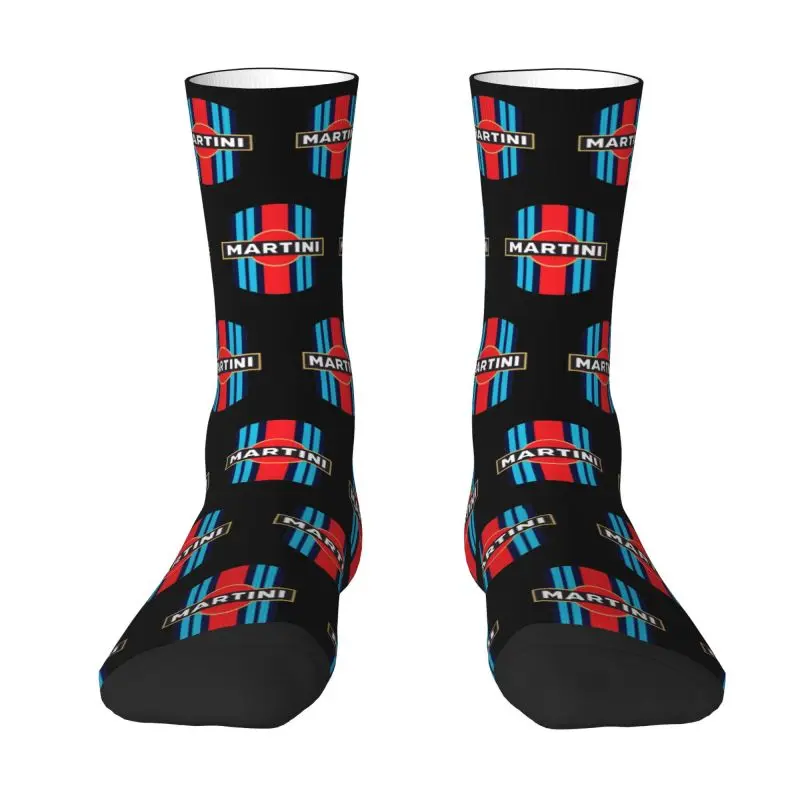 

Martini Racing Retro Men's Crew Socks Unisex Funny 3D Printed Sportscar Extreme Sports Lover Dress Socks