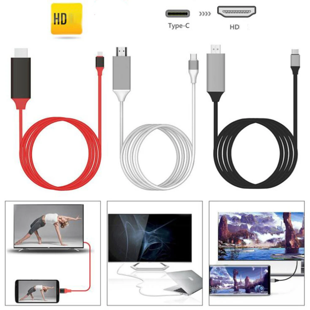 4K USB 3 1 для HDTV-кабеля адаптер типа C HDMI-совместим с MacBook 2018 Samsung Galaxy S9 Huawei Mate 10 Pro P20 |