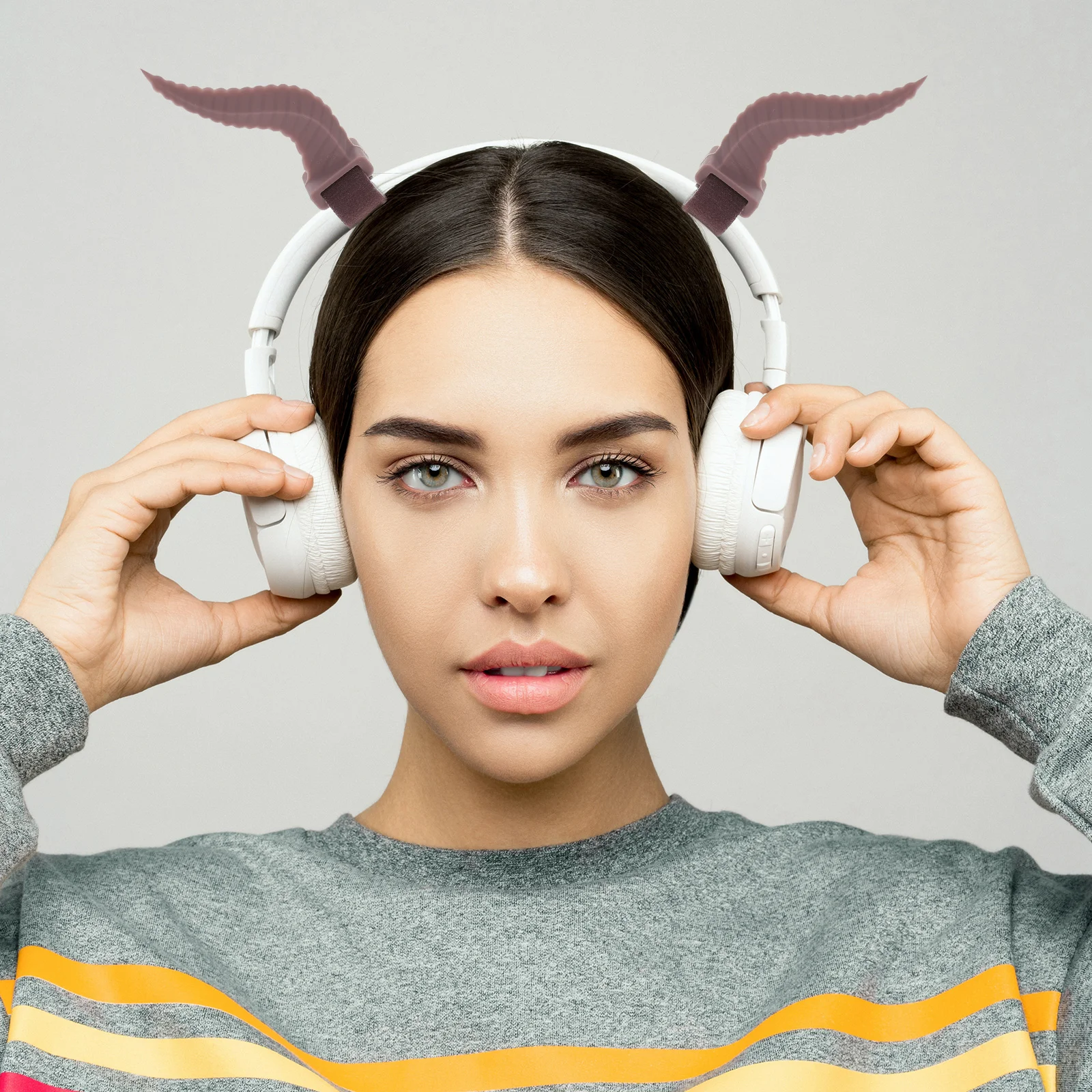 

1 Pair Universal Headphones Halloween Horns Decoration Festival Headset Cosplay Props