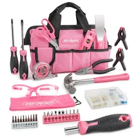 hi spec household tool set tool bag multi function pink tools home hand repairing tool girls ladies women general hand tool kit