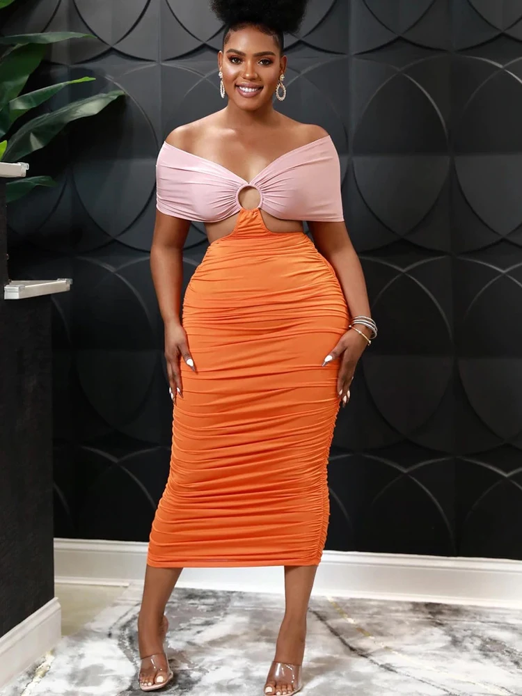 

African Sexy Dresses For Women Evening Gown Bandage Wrap Dress Shirring Kaftan Robe Marocaine Vestidos Africanos Para Mujeres