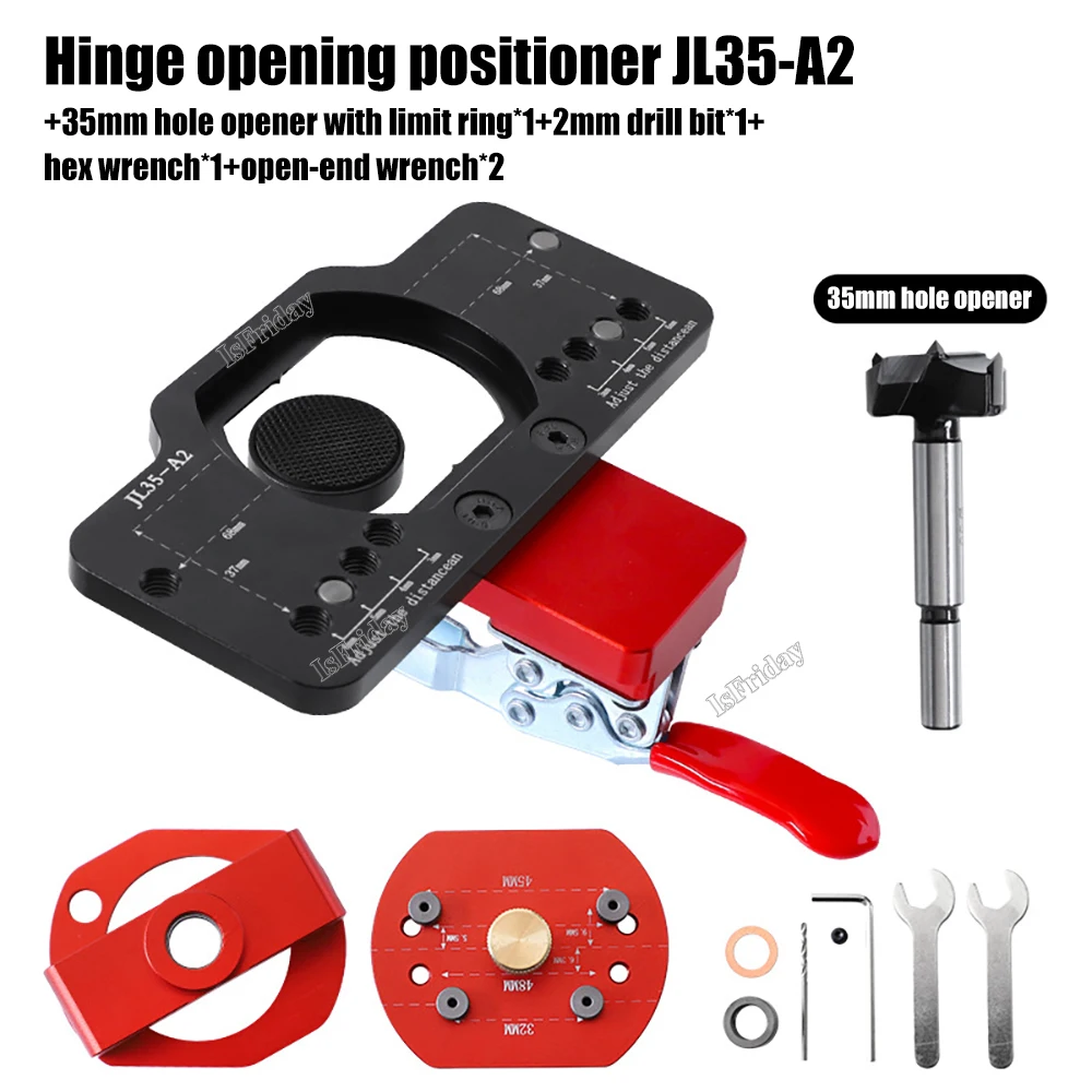 

35mm Hinge Punch Locator Adjustable Hole Edge Distance Wardrobe Door Hinge Drilling And Positioning Installation Tools