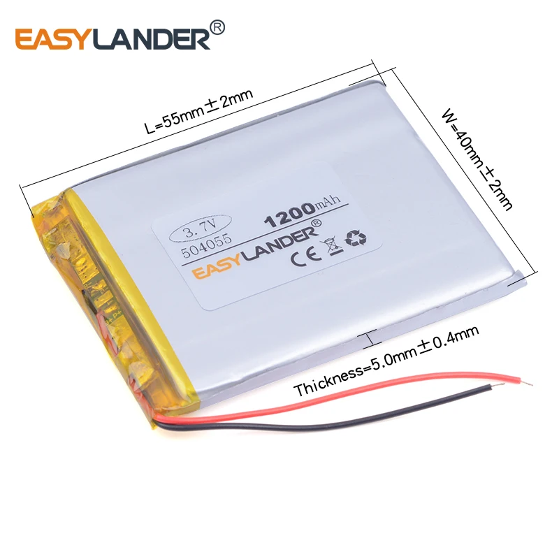 504055 3 7 В 1200 мАч литий-полимерная литий-ионная аккумуляторная батарея для mp3 mp4 mp5