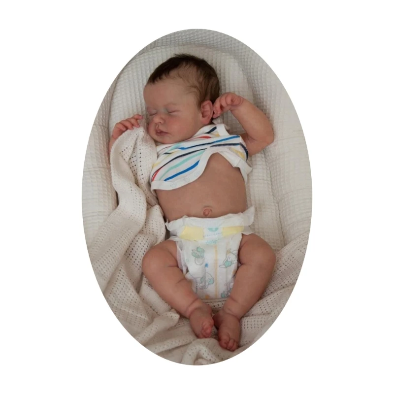 

White Re-born 19'' Realistic Baby New Born Asleep Girl Toy Soft Body Dropship