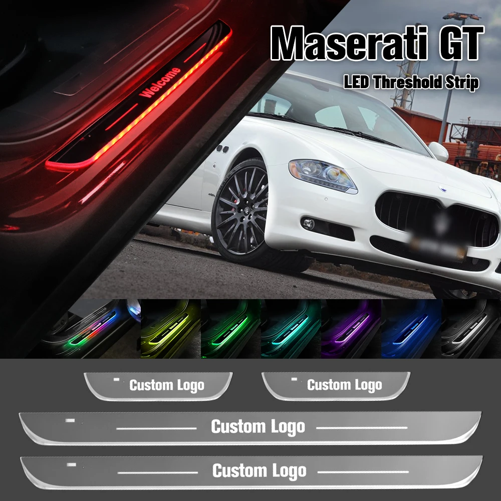 Для Maserati GT 2009-2016 подсветка для порога автомобиля светодиодная лампа с