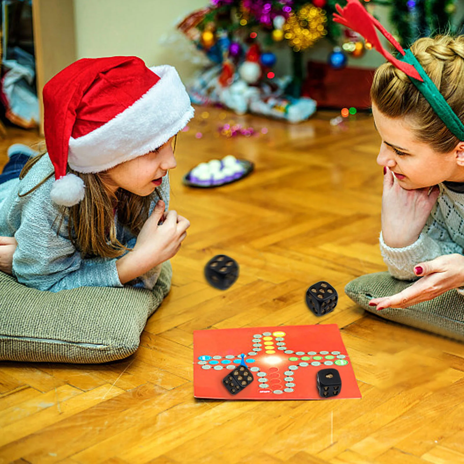5 шт. 3D игровые кости со скелетонизированным лицом смоляные черные скелетом