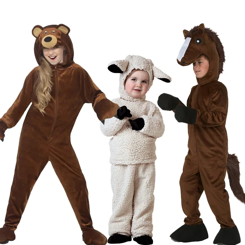 Костюм унисекс для девочек шерстяной овцы костюм на Хэллоуин детский с