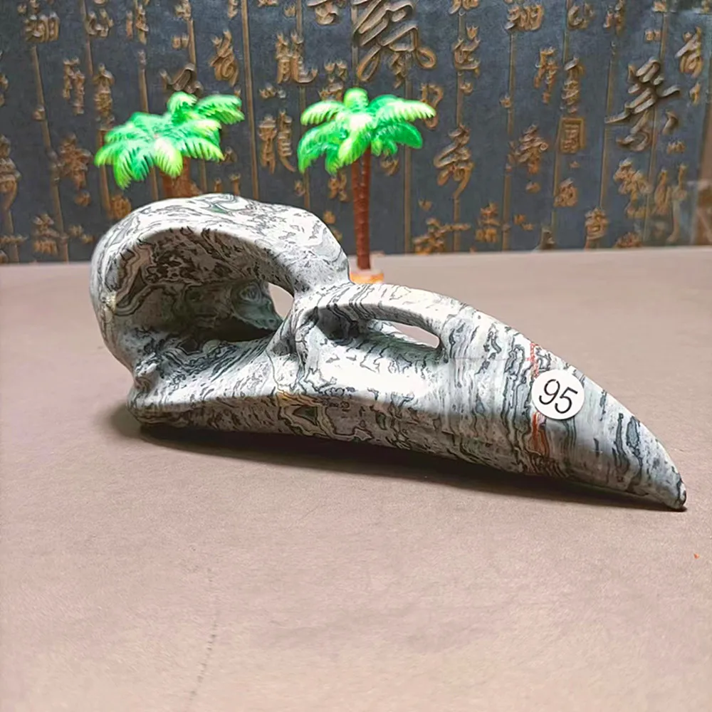 Новый кварцевый кристалл природного энергии птичий череп рейки домашний декор