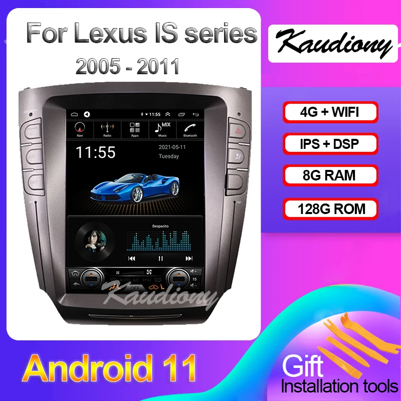

Kaudiony Android 11 For Lexus IS IS250 IS300 IS350 Car Radio Automotivo DVD Multimedia Player Auto GPS Navigation 4G 2005-2011