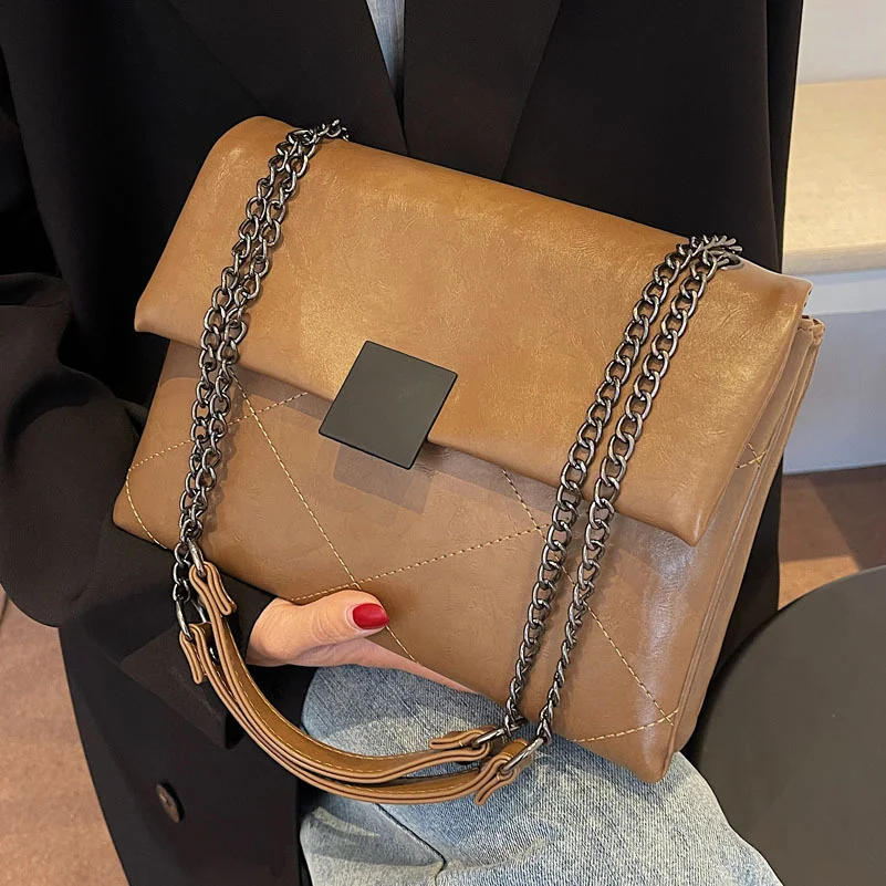 

This year's popular bag women's 2021 new autumn and winter high-grade Lingge chain bag Versatile Single Shoulder Messenger Bag