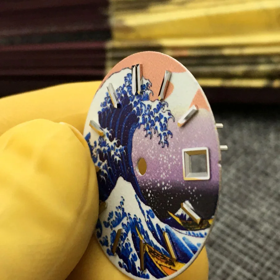 28.5mm Dial Kanagawa Dial for NH35a Automatic Movement Diving Conversion Watch Single Date Dial Full Luminous