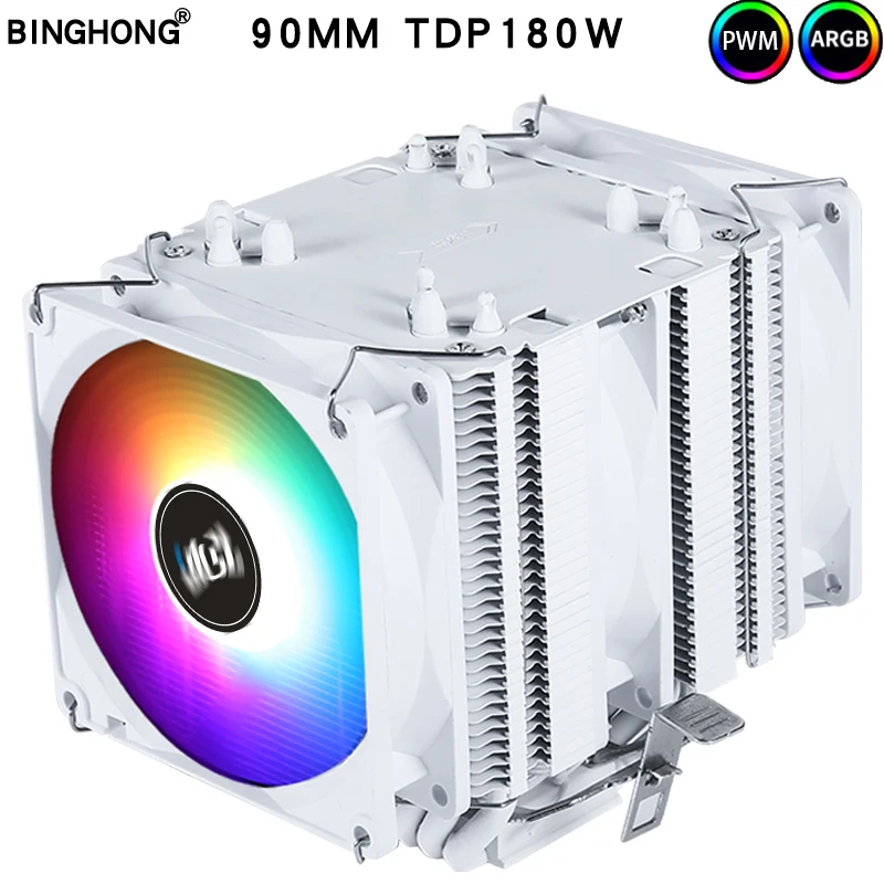 Pure copper6 heat pipe double tower capped CPU radiator 3PIN 90MM silent cooling fan775 1155 1366 AMD3 AM4 X79 X99 2011PC cooler