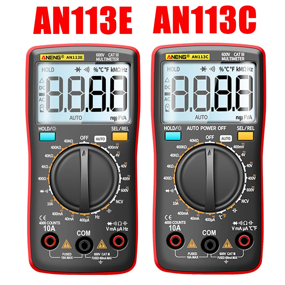 

Мультиметр ANENG AN113C/E цифровой профессиональный, 4000 отсчетов