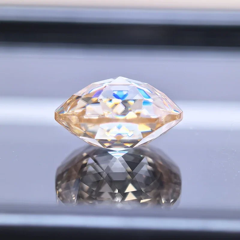 Муассанит шампань круглые бусины розовой огранки 2.5ct