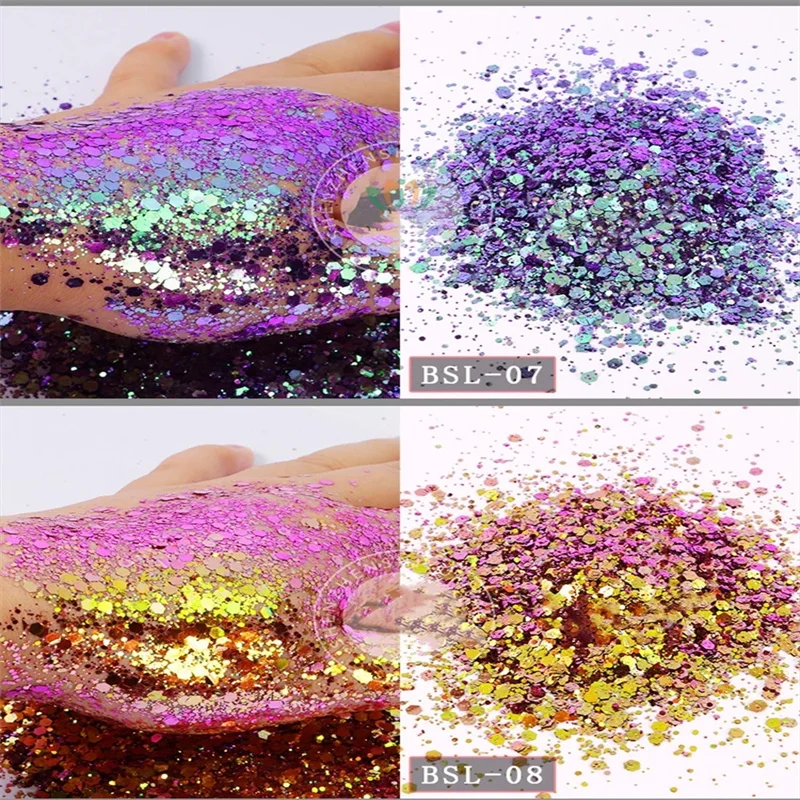 5g/Lot Chameleon Nail Art Glitter Shiny Powder Holographic Laser Colorful Nail Sequins Laser Glitters Dust Manicure Nail Art Dec