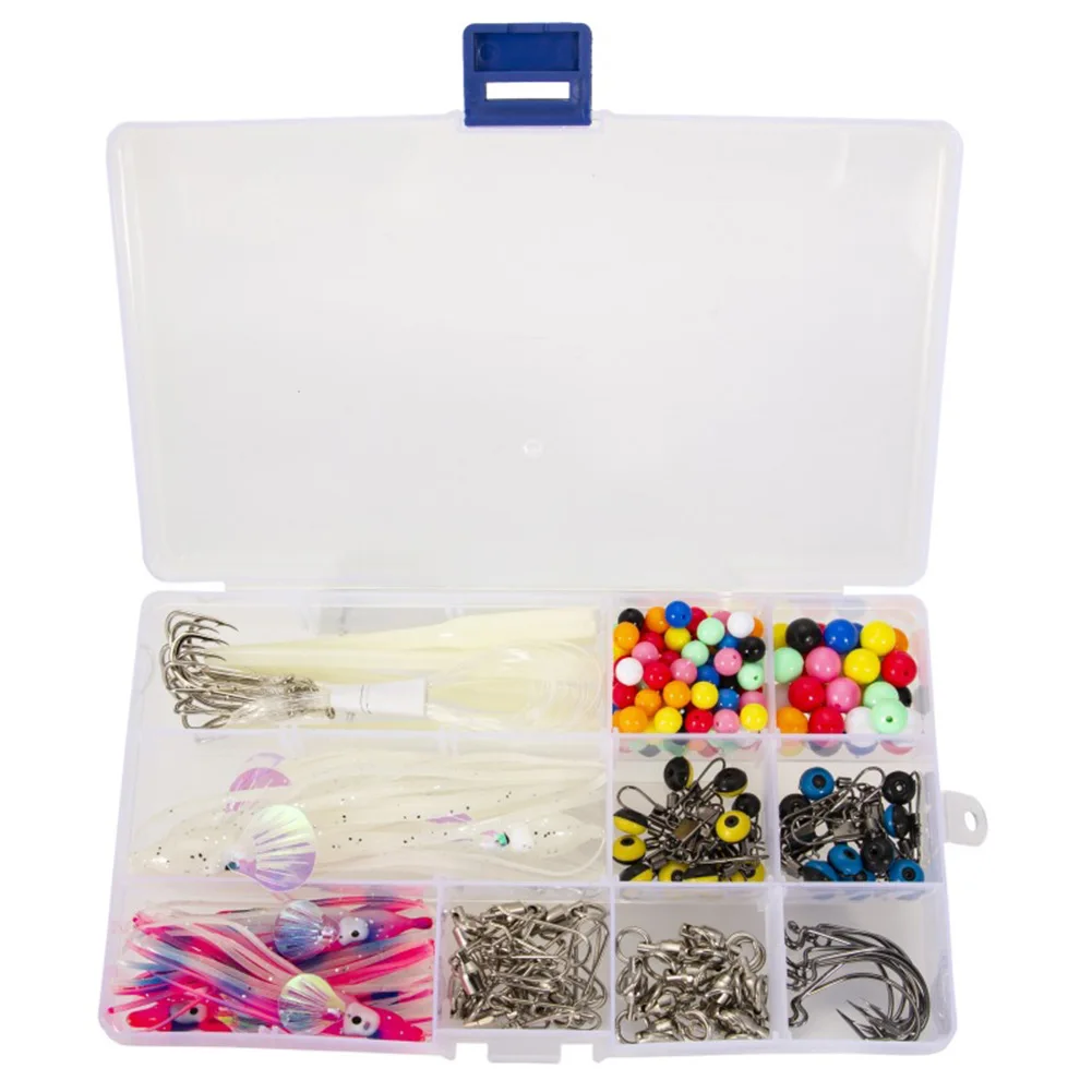 

Fishing Hooks Fishing Bait 226pcs/set Fishing Tool Luminous Octopus Sea Fishing Accessories Soft Bait Swivel About 145g