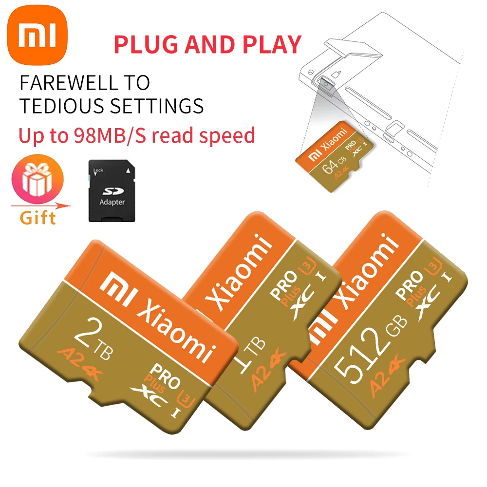 Xiaomi 2TB Micro TF SD-карта 64 ГБ 128