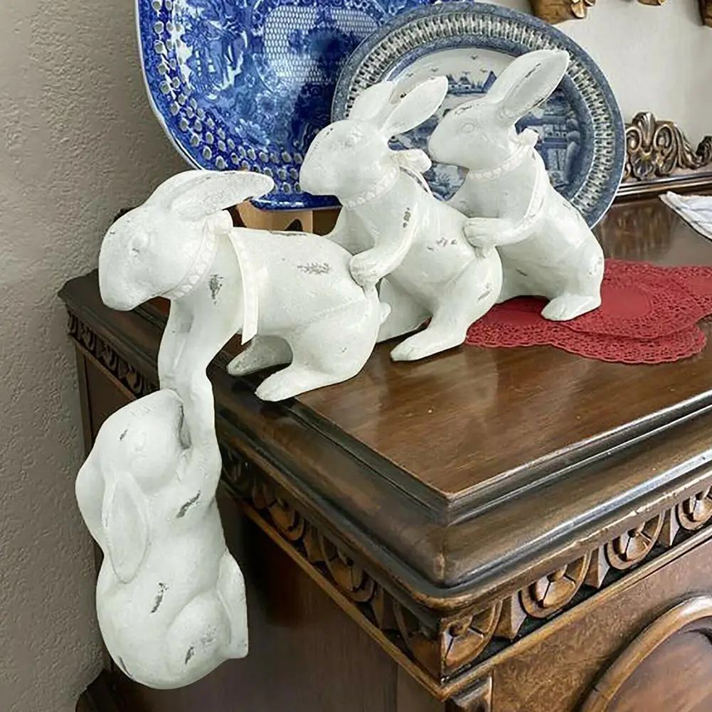 

Easter Decorations 2022 Bunny Sculpture Ornaments Rescued Rabbit Ornaments Crafts Decoration Resin By Easter Hares O9L4