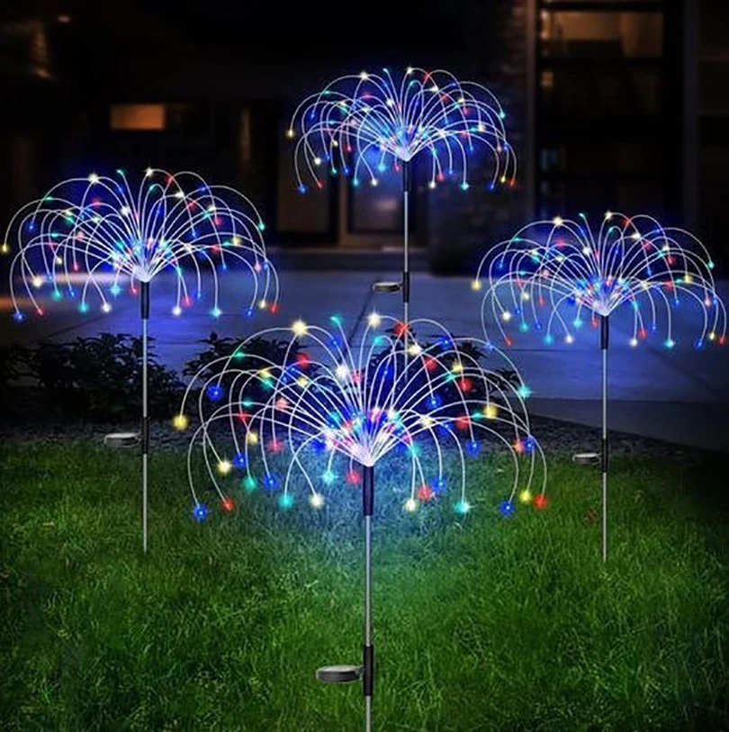 

Solar Firework Light String Outdoor Waterproof Garden Lamp 8 Modes DIY Shape Christmas Decor Pathway Backyard Lawn NightLight