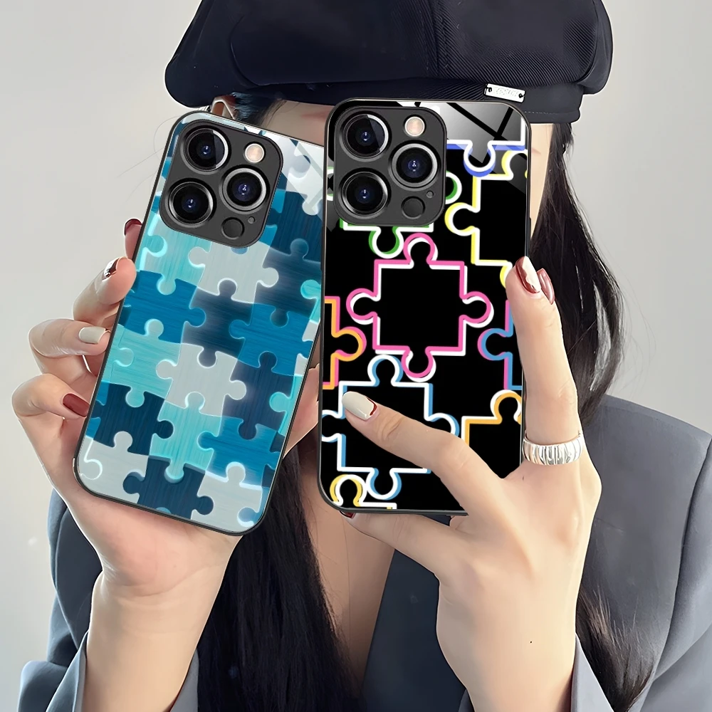 Puzzle Pretty Fashion Чехол для мобильного телефона iPhone 16 15 14 13 12 11 X XR XS 8 Pro Max Plus Mini PC