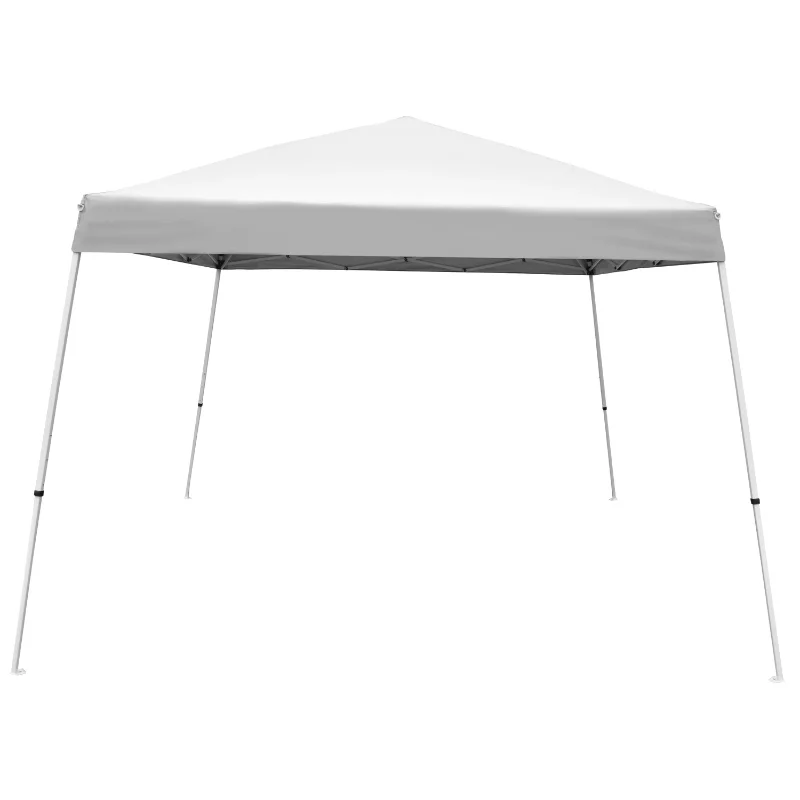 Caravan Canopy Sports 21207800010 12' X 12' White V-Series 2 Slant Instant Canopy  Pergola Aluminium Awning  Shades