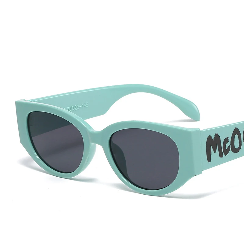 

Солнцезащитные очки WINFUL в стиле ретро, европейские и американские индивидуальные декоративные солнечные очки с надписью, трендовые овальн...