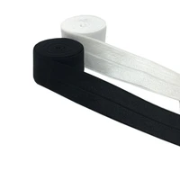 10 yards 34 white black fold over elastic wholesale 2cm plain elastic tape gift ribbon webbing for diy headwear baby hairband