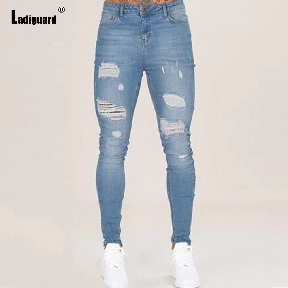 Large Size 5xl Men Sexy Fashion Ripped Jeans Denim Pants Casual Skinny Pantalon Mens Streetwear 2022 Autumn Hole Demin Trousers