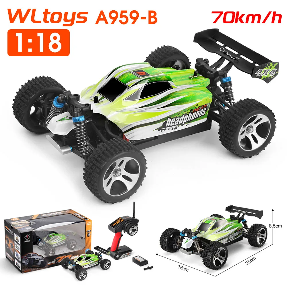 

WLtoys A959-B Радиоуправляемый автомобиль 4WD 1/18 игрушечный автомобиль с дистанционным управлением 2,4 ГГц 70 км/ч Электрический высокоскоростной а...