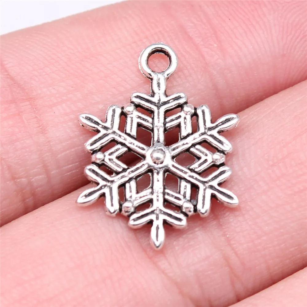 

Подвески в виде снежинок для изготовления ювелирных изделий, серебристого цвета, 20 шт., 22 х16 мм, B11903