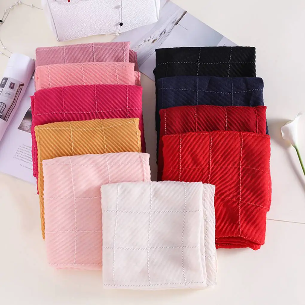 

180x90 Однотонный женский легкий большой шарф из полиэстера с рюшами, головной платок для путешествий на каждый день