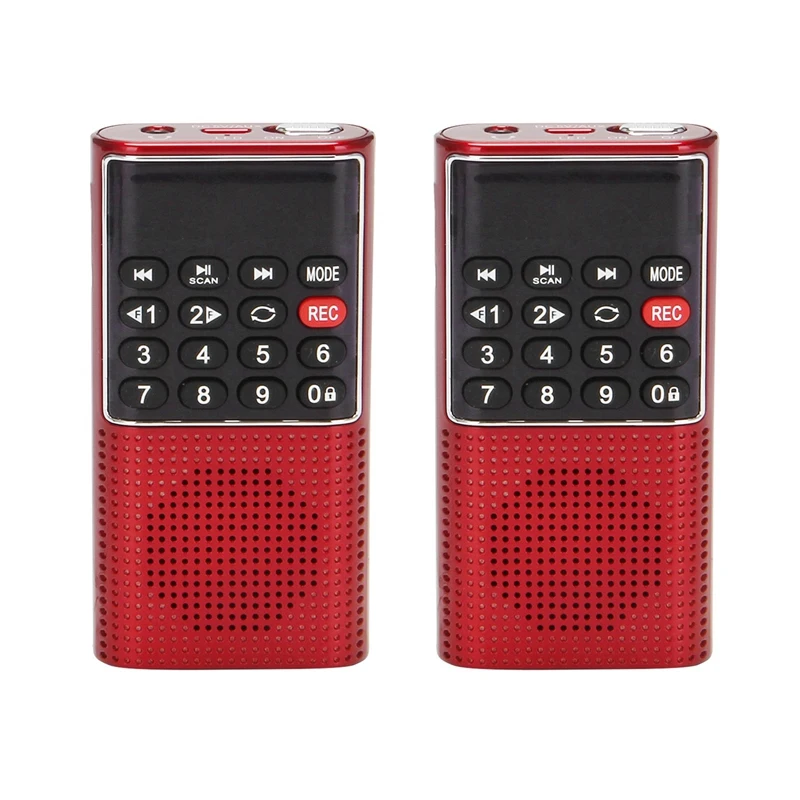 

2 шт., портативный мини-динамик с FM-радио и автосканированием