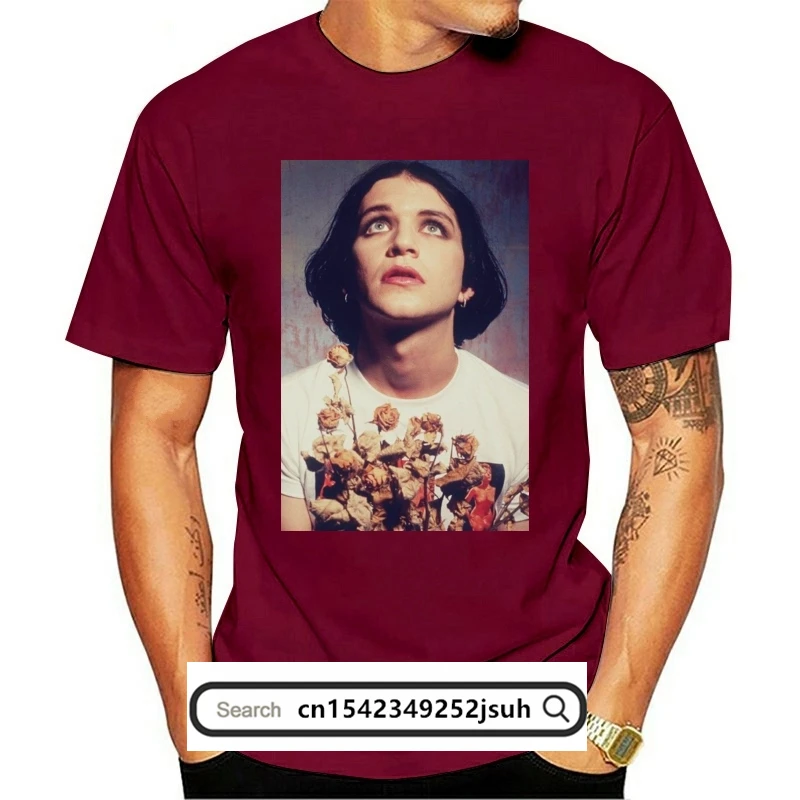 

Men T Shirt Placebo Brian Molko With Flowers Black For Fashion D Summer Tee Shirt t-shirt Women