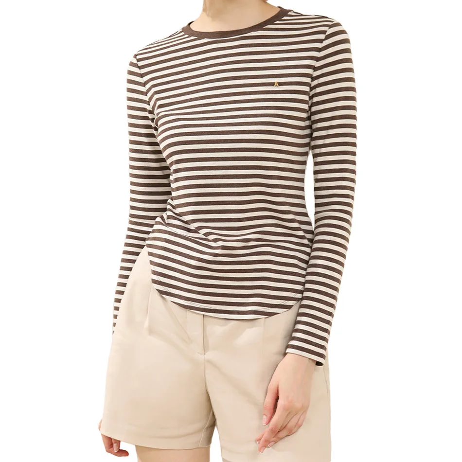 

Женская футболка с круглым вырезом, длинным рукавом и круглым вырезом