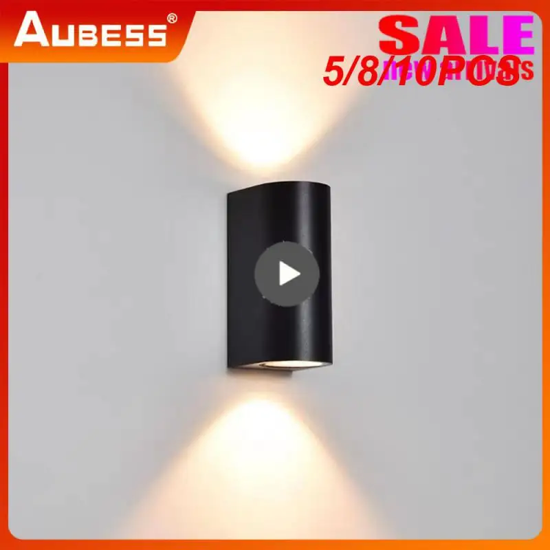 

5/8/10PCS Aluminum Double-head Led Lights Wall Fitting Spotlight Background Ceiling Lamp Modern Simple Outdoor Wall Washing Lamp